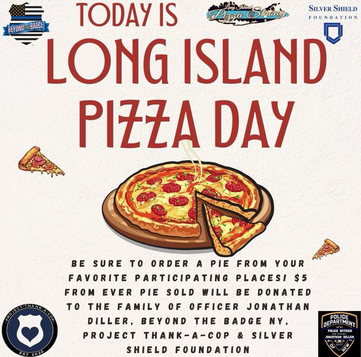 Not just @RikosPizza of Levittown and Merrick but a lot of places on the Island. Stop by any participating locations and help out. I'm working tonight At Levittown if you are not going to the #isles game and need a spot to watch it'll be on our TVs #pizzastrong