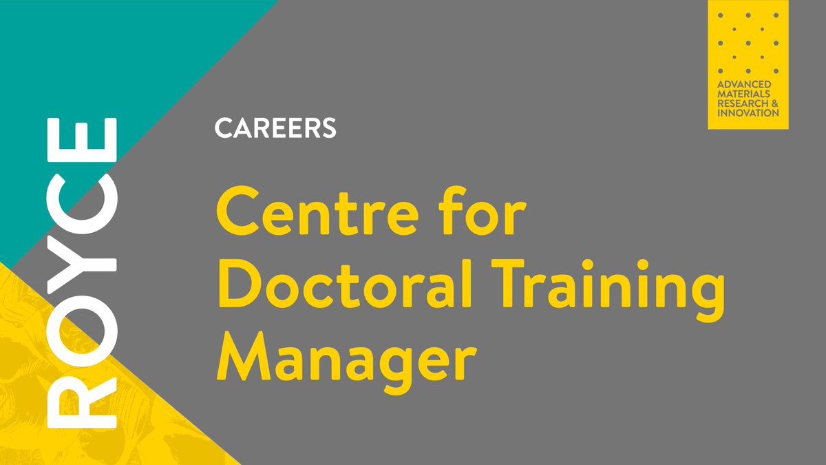 Join the Training and Skills team as CDT Manager!

You'll manage the EPSRC Centre for Doctoral Training in Developing National Capability for Materials 4.0 with the Henry Royce Institute, responsible for day-to-day operations.

Closes 7 May: jobs.manchester.ac.uk/Job/JobDetail?…