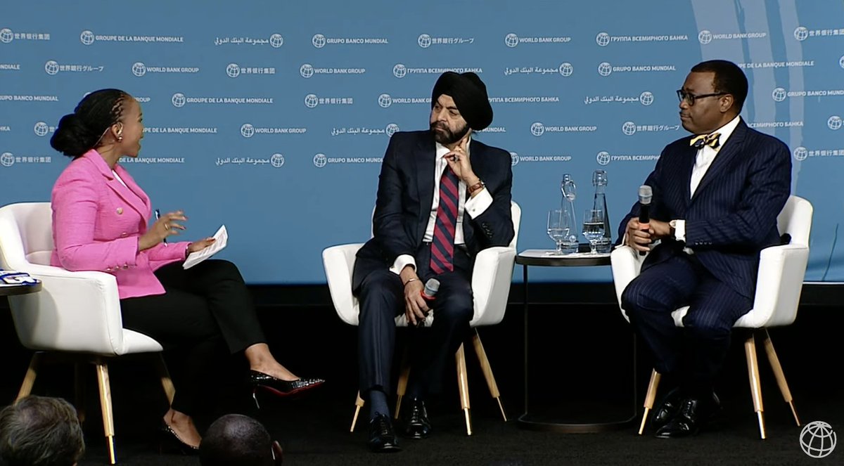 LIVE at #WBGMeetings: "Energizing Africa: What Will It Take to Accelerate Access &amp; Improve Lives?" with <a href="/AfDB_Group/">African Development Bank Group</a> President <a href="/akin_adesina/">Dr. Akinwumi A. Adesina, CON, CGH</a> and <a href="/WorldBank/">World Bank</a> President Ajay Banga. #PowerAfrica #PoweringAfrica

WATCH LIVE: bit.ly/49EOq4e