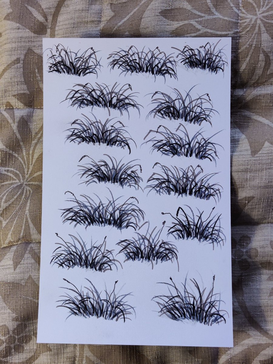 Skullcapforager's tweet photo. Grass practice #studies #brushstrokes #brushes #painting #texture https://t.co/Fc53gT2542