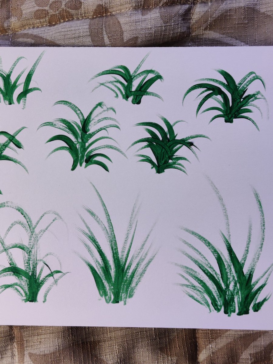 Skullcapforager's tweet photo. Grass practice #studies #brushstrokes #brushes #painting #texture https://t.co/Fc53gT2542