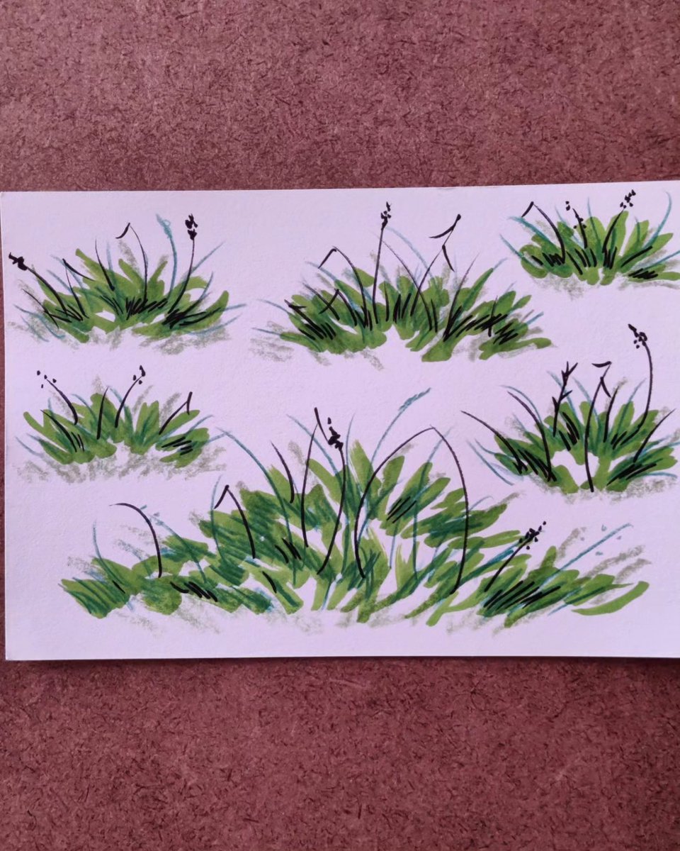 Skullcapforager's tweet photo. Grass practice #studies #brushstrokes #brushes #painting #texture https://t.co/Fc53gT2542