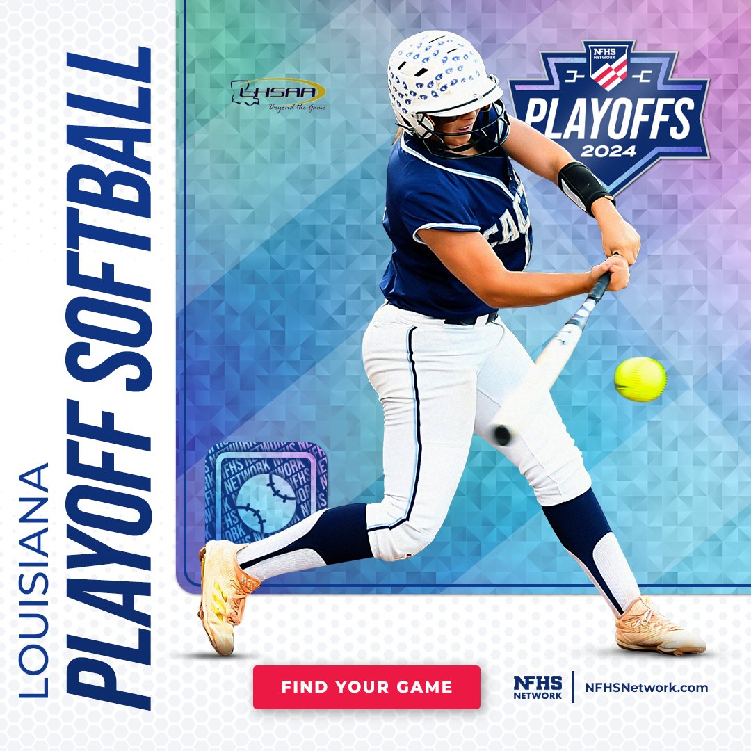 @LHSAAsports If you can't make it out in person, stream the 2024 LHSAA Softball Playoffs on the #NFHSNetwork today! 🥎 

Watch live through the OFFICIAL streaming link here : bit.ly/3tVJrNo 📲