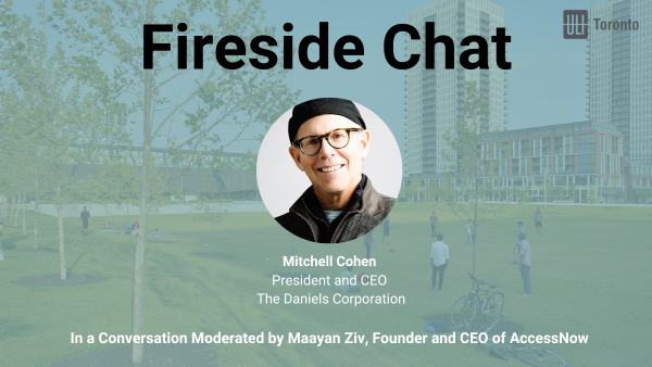 Diamond Schmitt is proud to be sponsoring @ULIToronto's 16th Annual Fireside Chat, featuring Mitchell Cohen, President and CEO of @TheDanielsCorp, in conversation with Maayan Ziv, Founder and CEO of @AccessNowApp! Tonight @DanielsSpectrum! Register: toronto.uli.org/events/detail/…