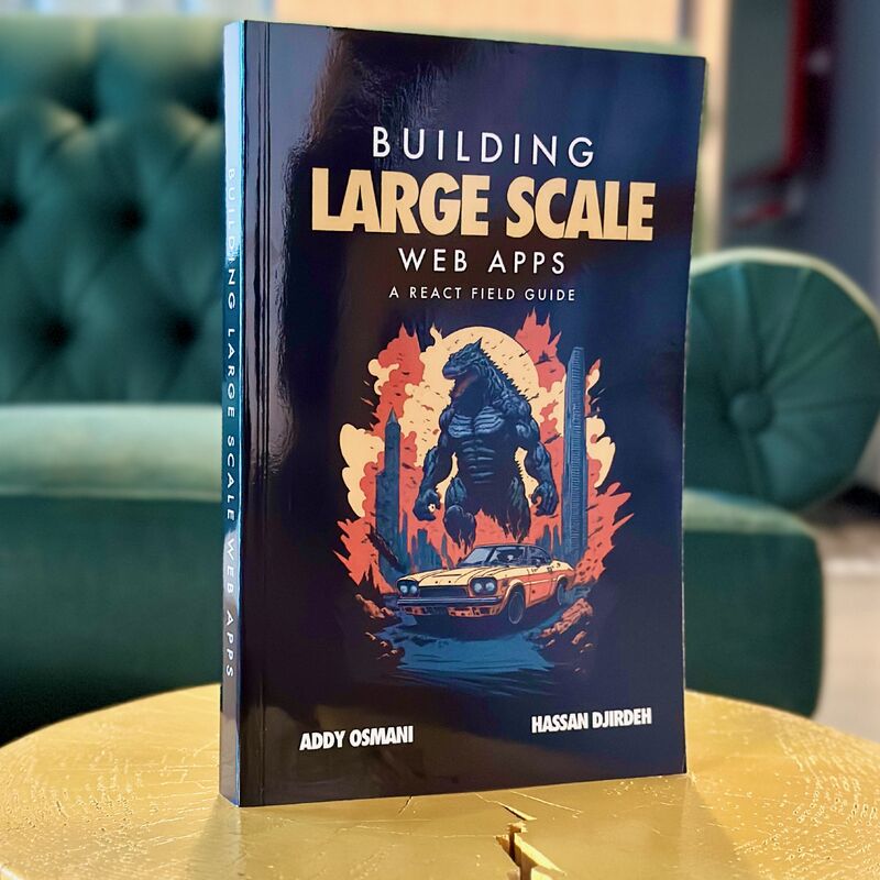 Excited to share that 'Building Large Scale Web Apps: A React Field Guide' is now officially available! After close to a year of effort, @addyosmani and I are so excited to have reached this milestone!