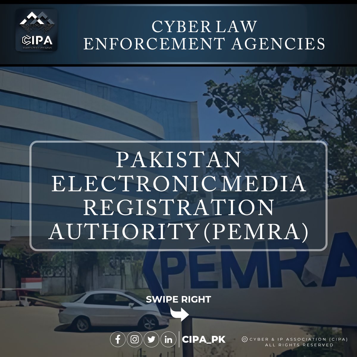 PEMRA: Regulating electronic media in Pakistan, ensuring compliance with cyber laws for a safer digital landscape.

#Cipa_pk #dataprotection #digitalrights #intellectualpropertyrights #cyber #PEMRA