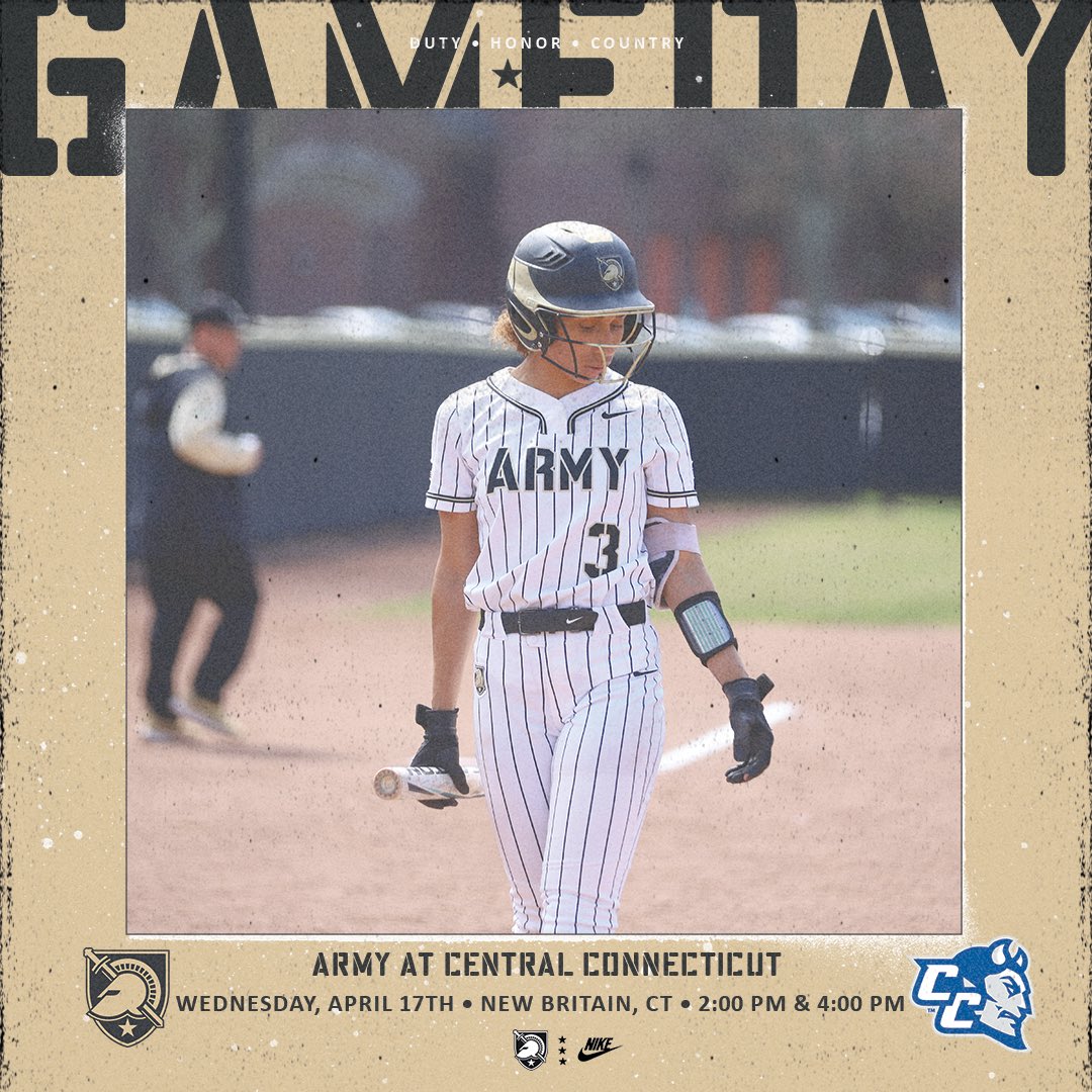 Back on the road 🚌 🆚 Central Connecticut 📍 New Britain, CT 🕑 2:00 PM (Doubleheader) 📺 necfrontrow.com/home 📊 ccsubluedevils.com/sports/sball/2… #GoArmy