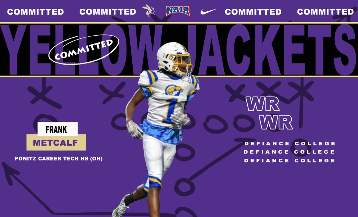 Welcome to #JacketNation! Name: Frank Metcalf Pos: WR School: Ponitz Career Tech High School City: Dayton State: OH HT: 6'1 WT: 170 @FrankMet6 #ReviveTheHive #NSD24 @defiancecollege @DC_Athletics