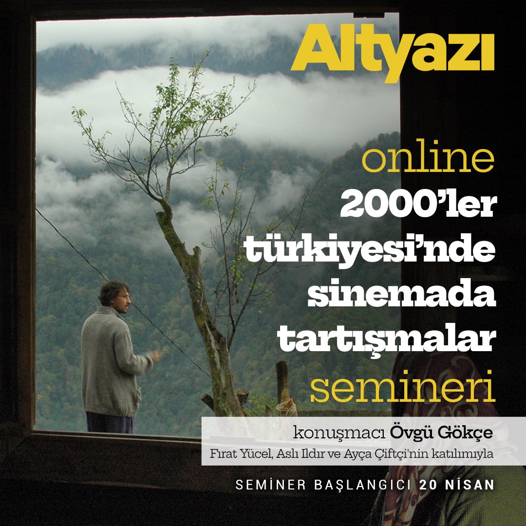 Övgü Gökçe ile ‘2000’ler Türkiyesi’nde Sinemada Tartışmalar’ semineri bu hafta sonu başlıyor! Detaylı bilgi ve kayıt için: altyazi.net/dukkan/ovgu-go…