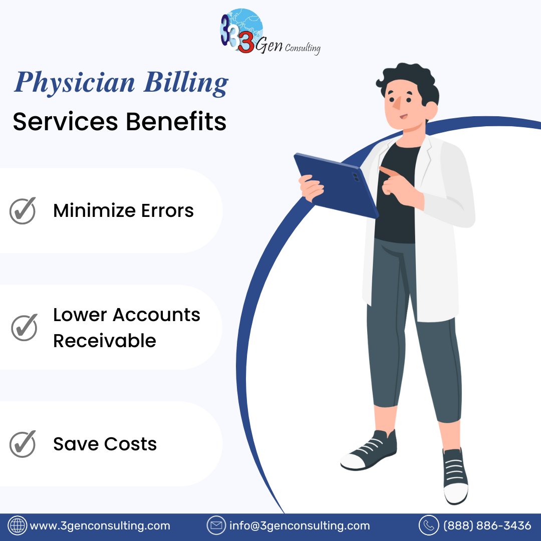 3Gen Consulting is the physician billing services partner you need to streamline workflow, increase clean claim submissions and maximize collections. To learn more, book an appointment with our experts by visiting bit.ly/3KerZsA or calling (888) 886-3436

#3GenConsulting