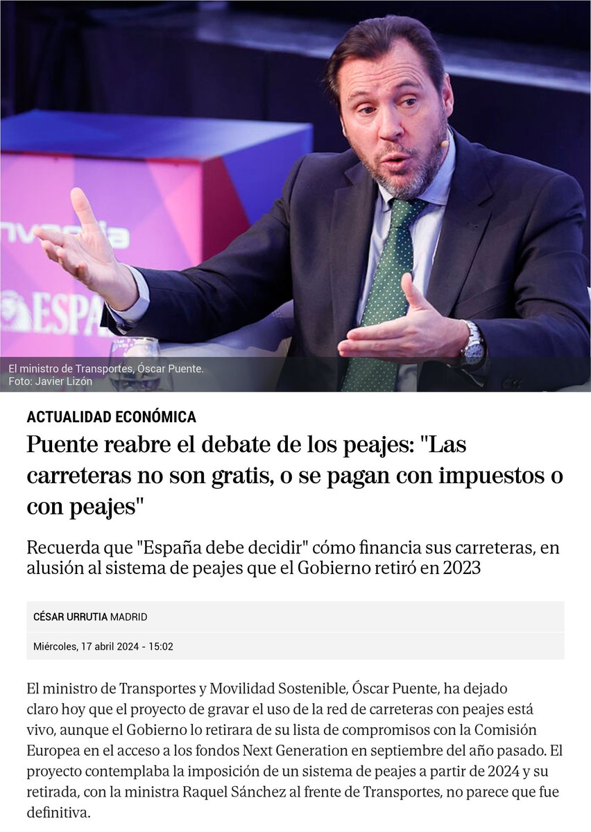 Que no, que lo de los peajes era un bulo del PP.