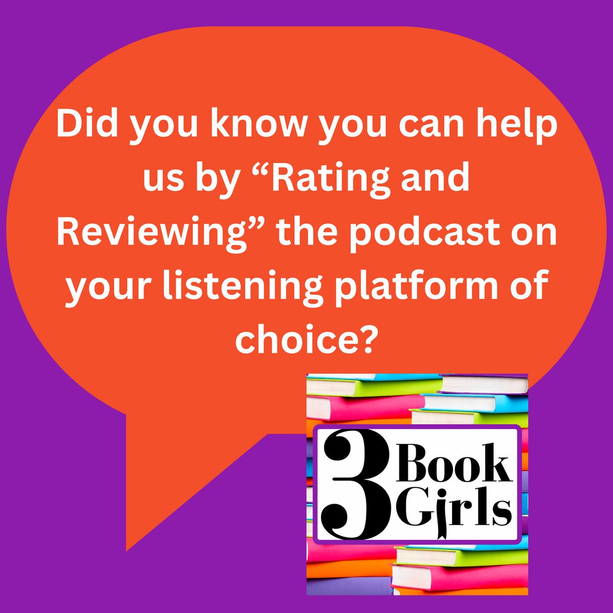 Are you looking for a free way to help our podcast? You can go and 'rate and review' the show on the platform you listen on! It helps us reach more listeners like you! #bookstagram #bookish #books #bookpodcast #rateandreview