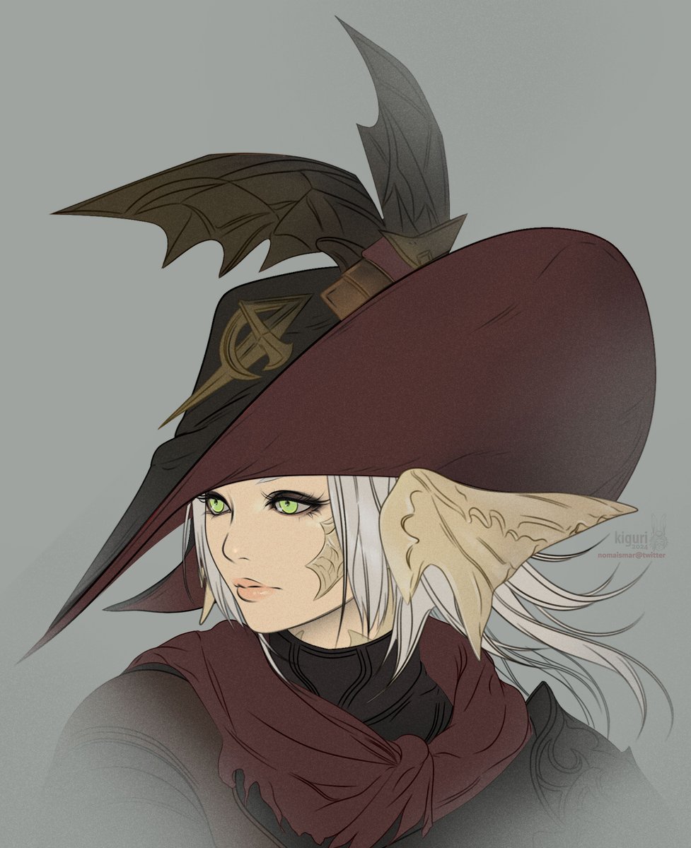 Was asked to make the scarf of the same color like the hat. Sometimes it's impossible to dye items that they match other gear pieces. Maybe in Dawntrail though..
#FFXIV #ffxivaura #FFXIVART #Art