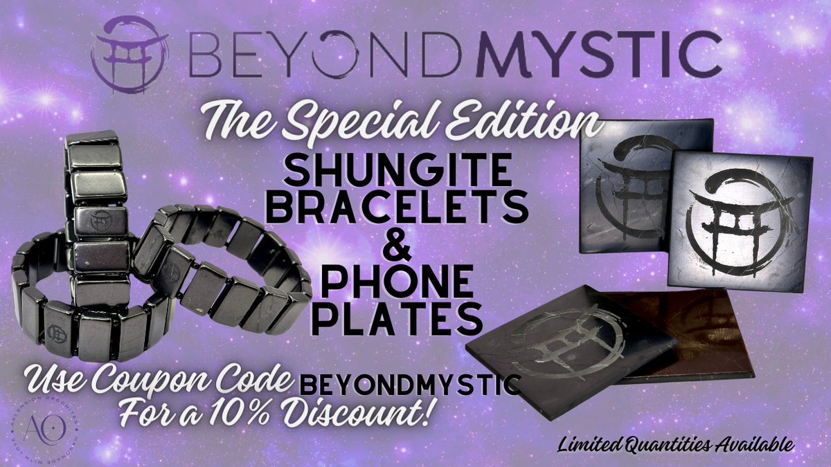 Beyond_Mystic's tweet image. 🔥BEYOND MYSTIC SHUNGITE BRACELETS &amp;amp; CELLPHONE PLATES AVAILABLE NOW❗️

🔴SAVE 10% WITH CODE: BEYONDMYSTIC

✅GET THEM WHILE SUPPLIES LAST: ascensionorgonites.com/en-ca/collecti…

🙏RE-TWEET!🙏
#SHUNGITE #SHUNGITEBRACELETS #SHUNGITEPROTECTION 
@MorigeauJanine @megmoonbeam_ @SolretaPsychic