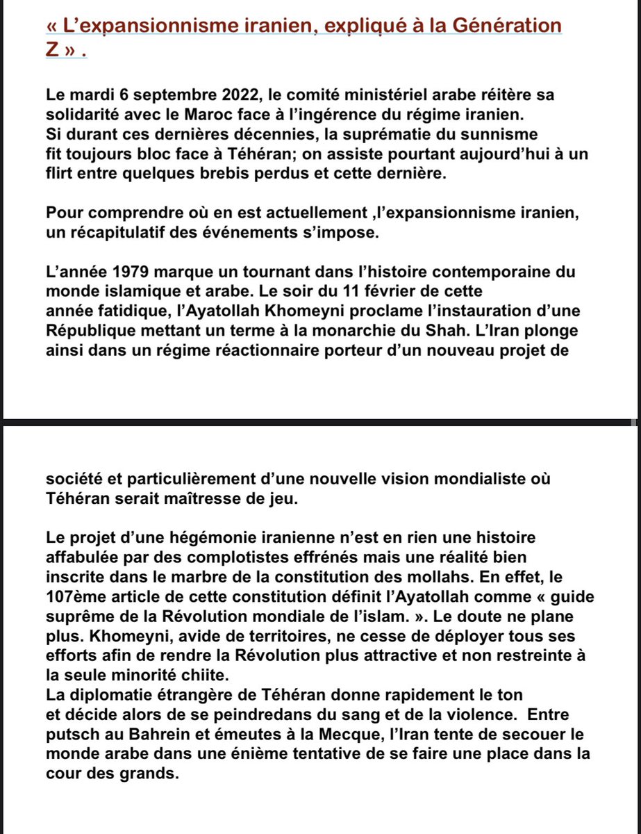 Lasrichai's tweet photo. 🇮🇷 | « Un irak en état végétatif, un Yémén fractionné, un Liban à genoux, une Syrie meurtrie…
La panoplie des pays infiltrés par l’Iran en dit long sur ses velléités régionales . » https://t.co/7wGG8sAkHe