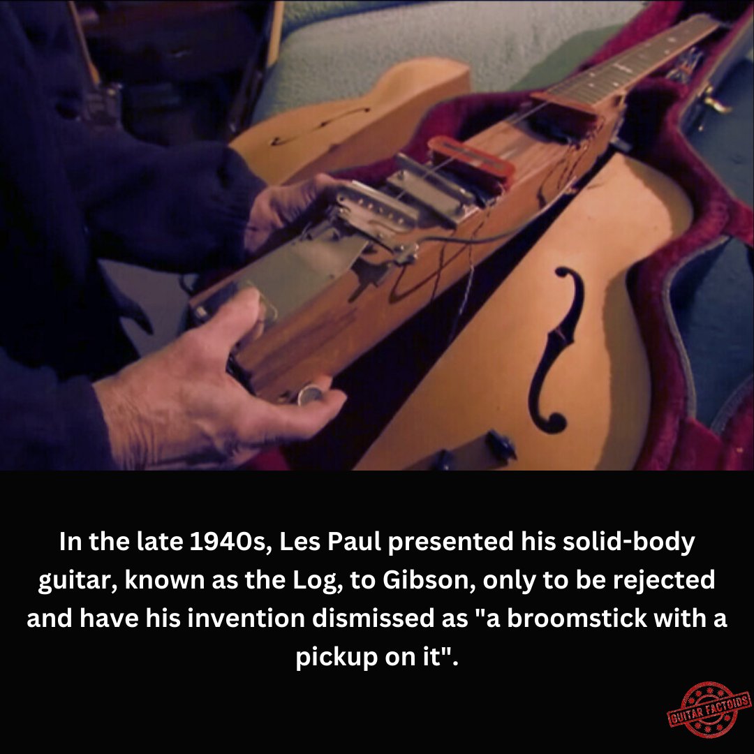 It took a Leo Fender revolutionizing the guitar industry with his solid-body design, for Gibson to suddenly realize 'Wait a minute, maybe there's something to this whole broomstick-with-a-pickup thing after all!' 💡🎸
And the rest is history... 😎