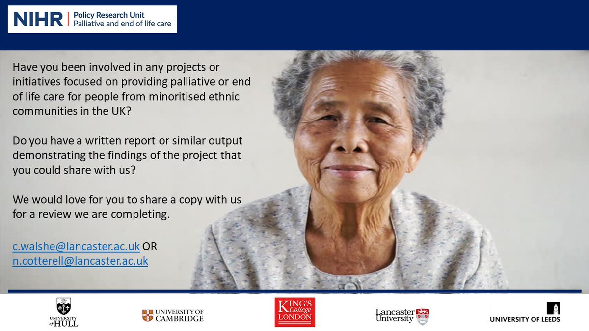 Can you help us identify reports or other 'grey' literature for a review we are doing? Do send us reports or links (from the UK) to look at, as below. #hpm #hapc #palliativecare #ethnicity PLEASE RT