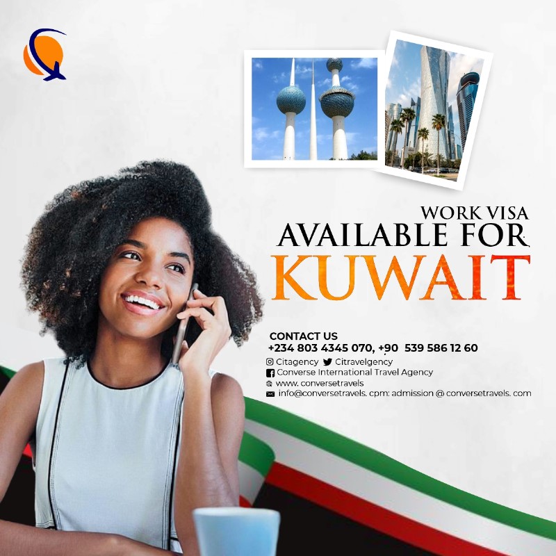 Kuwait work visa available.✈️🇰🇼
Get in touch today with @CITravelAgency  and stand a chance to;-
- enjoy a safe, welcoming and a stable environment,
- best salary offers and,
- career growth and