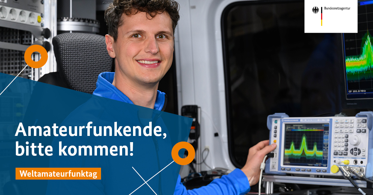 Heute ist #Weltamateurfunktag🥳„73 es psed“ Für uns ist die Zusammenarbeit mit den Hobbyfunkenden sehr wichtig. Viele erfassen & melden regelmäßig Funkstörungen. Sie leisten damit einen wichtigen Beitrag für unsere Arbeit. In diesem Sinne: „agn tu es 55“ bundesnetzagentur.de/amateurfunk