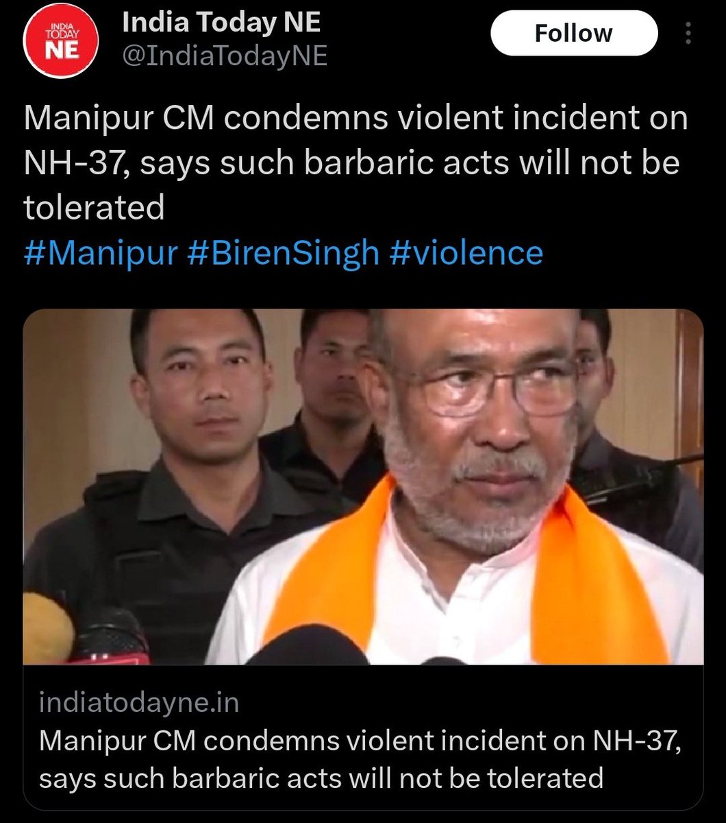 BhaiPal (@rayicis) on Twitter photo I wonder which is more barbaric: the butchering of people or the shooting of an oil tanker? #Manipur
Double standard advocate? <a href="/NBirensingh5/">N.Biren singh</a> I wonder which is more barbaric: the butchering of people or the shooting of an oil tanker? #Manipur
Double standard advocate? <a href="/NBirensingh5/">N.Biren singh</a>