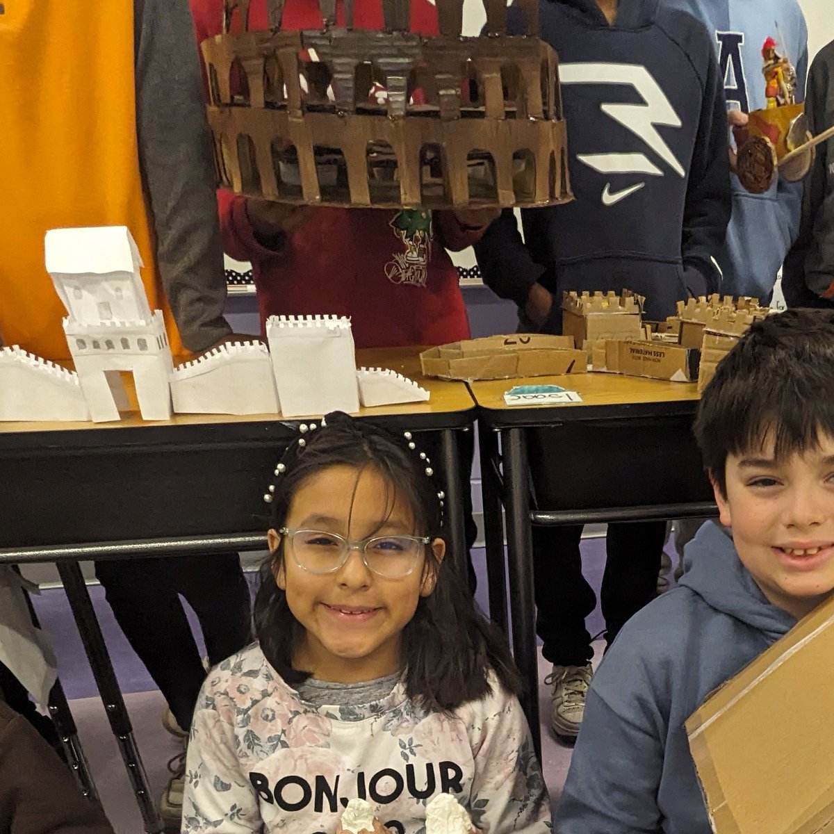 Ms. Bell's Gr. 4 class did a #WCDSBAwesome job showcasing their Ancient Civilization projects during their 'Night at the Museum' experience yesterday... #WelcometoBruinCountry