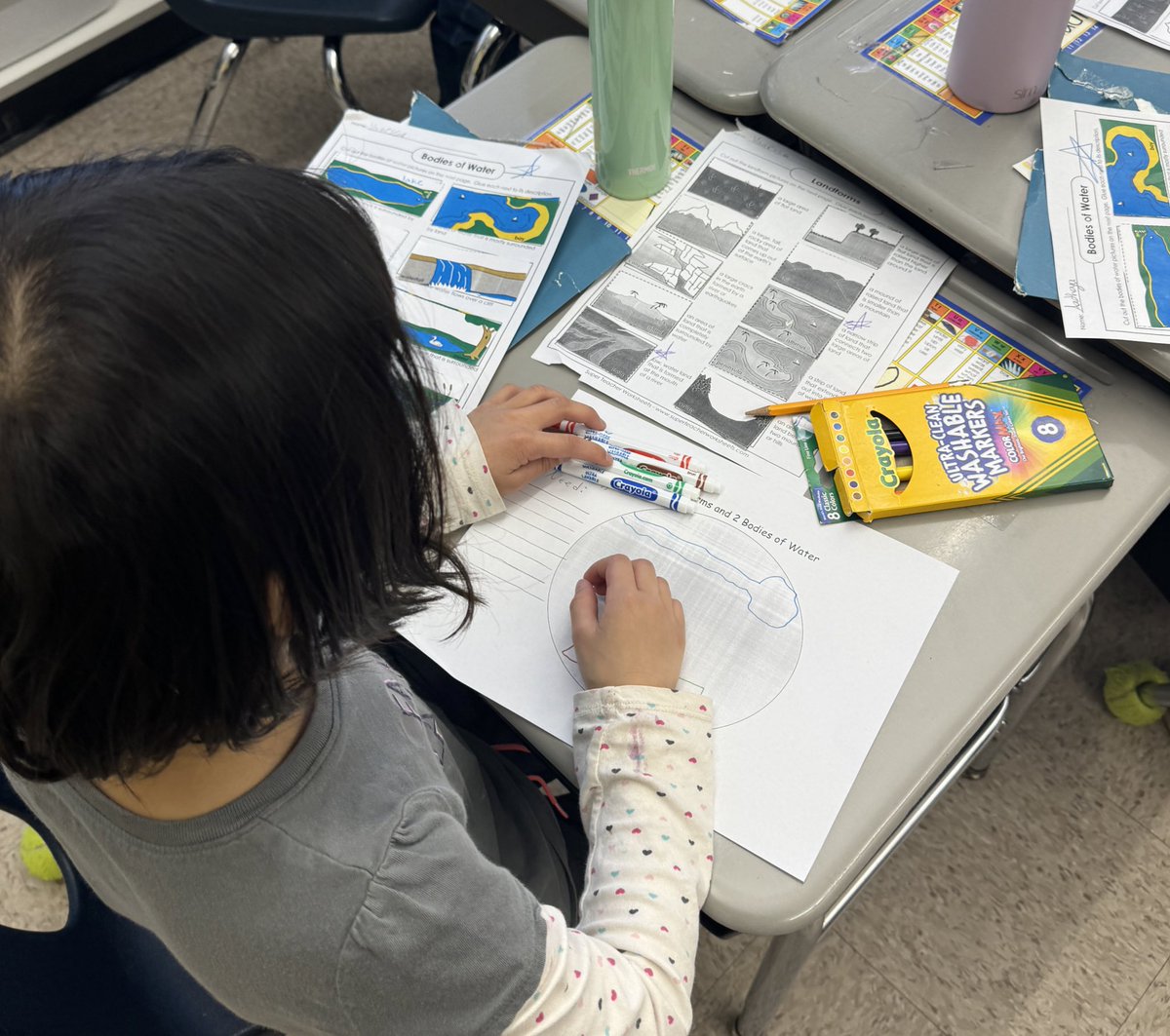 Students in grade 2 <a href="/HarrisonHawks90/">HarrisonHawks90</a> <a href="/LivSchools/">Livingston Schools</a> making models of land forms ⛰️and bodies of water🌊