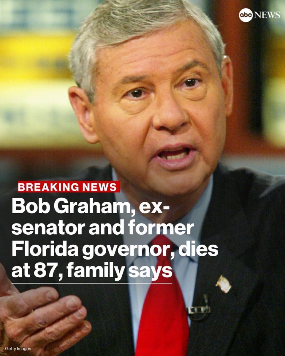 I’m saddened by death of #BobGraham. Like countless Floridians, my family got help from his constituency office. As an adult, I got to thank him. He represented our state w/joy, dedication, civility and dignity. Sadly for Florida & America, they don’t make them like him anymore.
