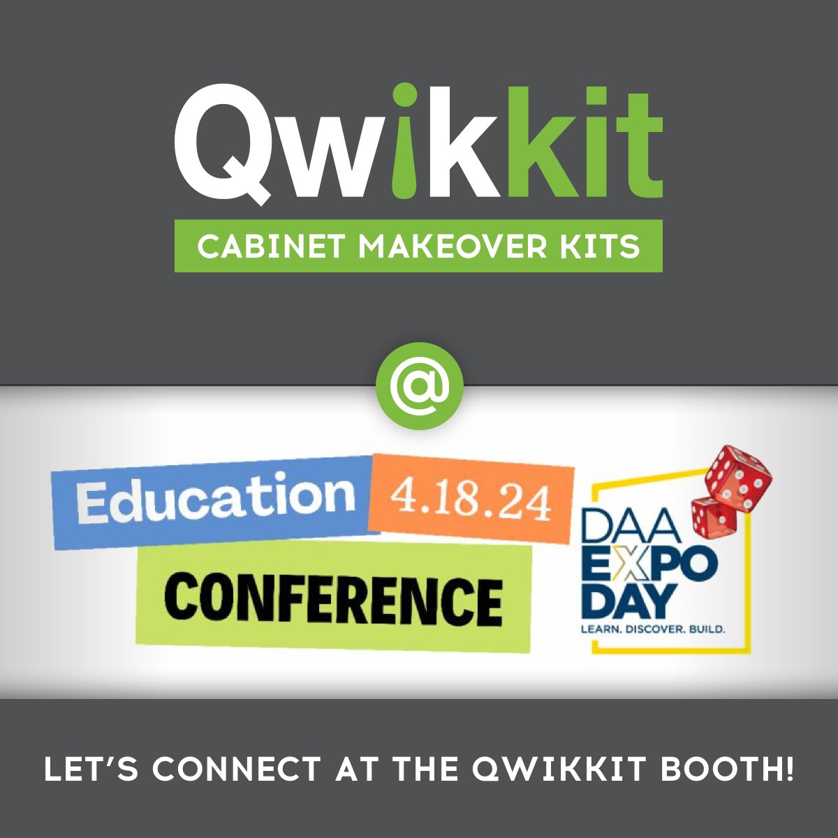 Dive into the cabinet makeover kit from Qwikkit at Booth #18 and see for yourself how our solutions make you heroes. We'll see you at Expo Day hosted by the Delaware Apartment Association!. #DAAExpo #daahq #exhibitors