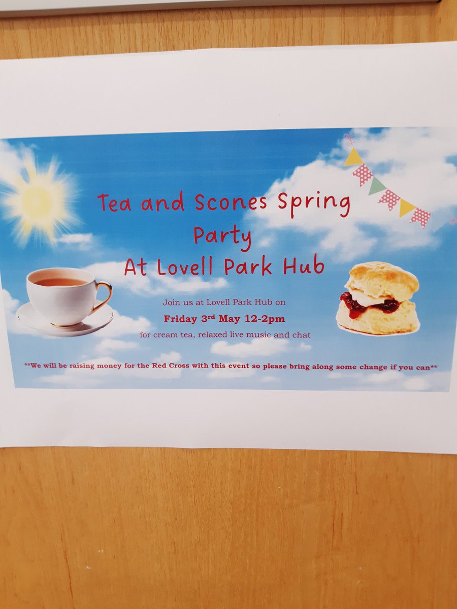 Lovell Park Hub Day Opps are having a Tea and Scones Party event on Friday 3rd May 2024.@LCCDayOps_MH_