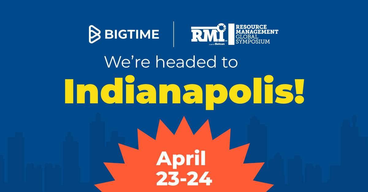 The #ResourceManagementInstitute Global Symposium is a week away! 🙌 

We can't wait to show off the exciting things we've been working on to help simplify resource management for #professionalservices organizations like yours. 

#RMI #RMIGS #ResourceManagement #BigTime