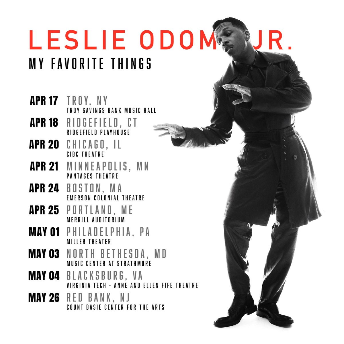 Silver white winters that melt into spring live music dates 🎵 A few of my very favorite things. See you there! leslieodomjr.com