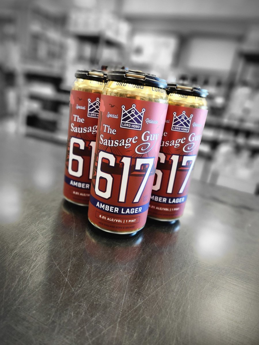 The latest special release beer from @lordhobobrewing the sausage guy 617 amber lager now in #Stoneham Redstone Liquors App and website