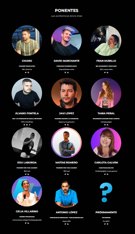 ⭕️Soy ponente en <a href="/Murketingevento/">Murketing 🍋 Evento TOP de marketing en Murcia 🔥</a> 
El evento de referencia en #marketing de Murcia. Organizado por <a href="/DavidGarciaSEO/">David García</a> y equipo.
Ya puedes comprar tu entrada a precio reducido.
Networking con empresarios y referentes del sector además de aprendizaje 
👇👇👇👇👇