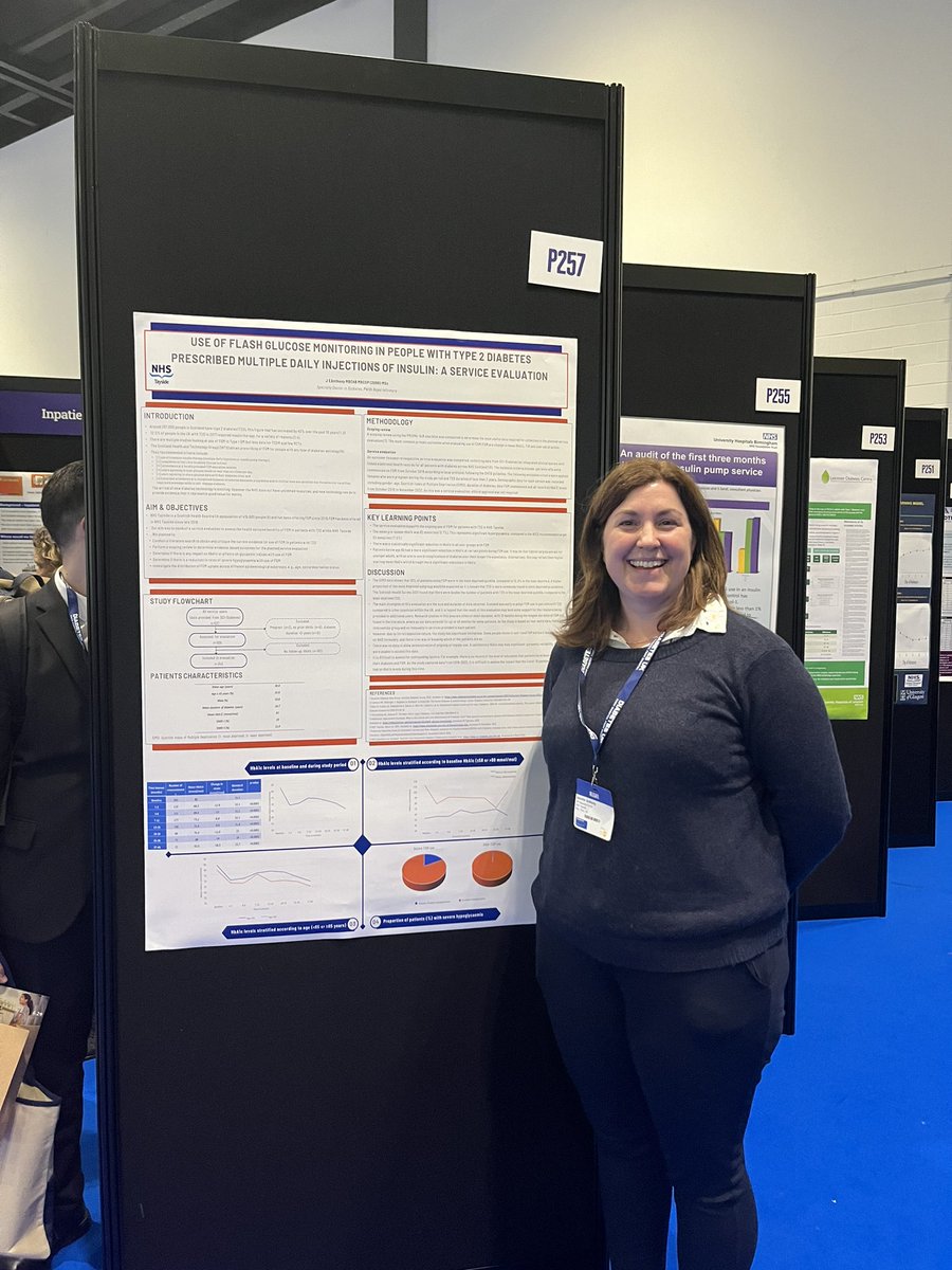 If you’re at #DUKPC2024 this week, come and visit us at stand E20 and make sure to have a look at our student’s posters. Here’s MSc graduate Jennifer with her poster <a href="/uniofleicester/">University of Leicester</a> <a href="/LDC_tweets/">🌱Leicester Diabetes</a>