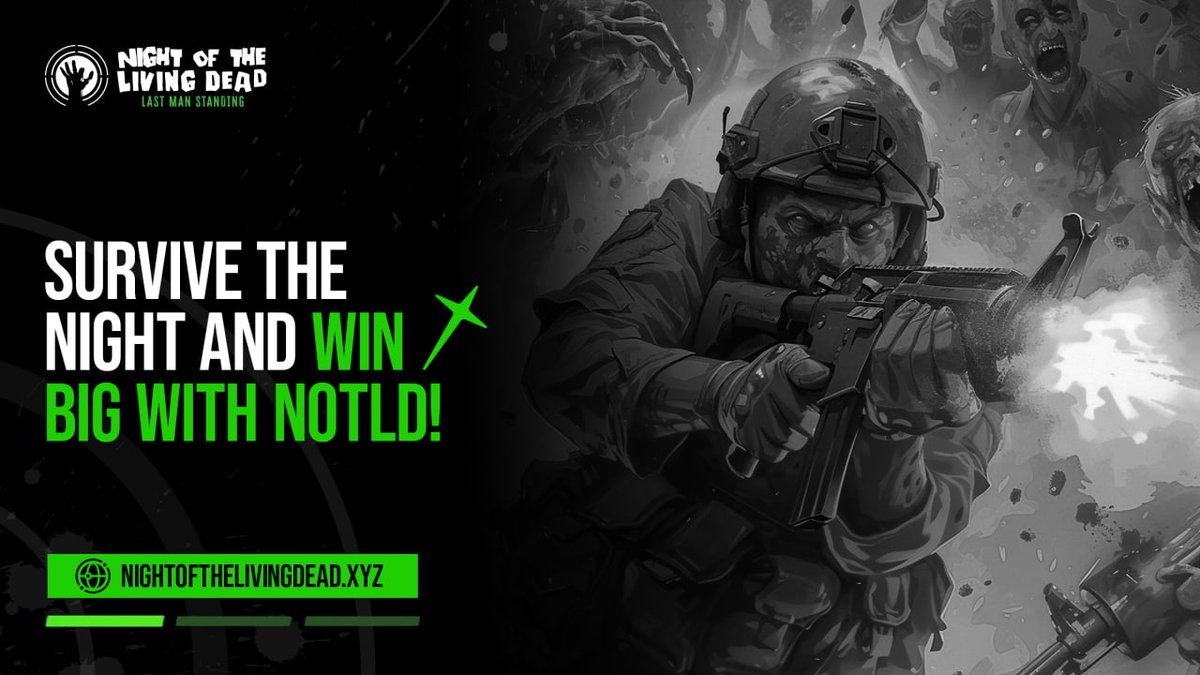 1/3 🎉 Major Announcement 🎉 🧟‍♂️ Survive the night and win big with NOTLD! Tackle challenges in a world overrun by crypto-infected zombies and compete for $5000 in prizes! 🏆 Prizes Breakdown: 1st Prize: $500 (1 Winner) 2nd Prize: $250 (2 Winners) 3rd Prize: $100 (40 Winners)…