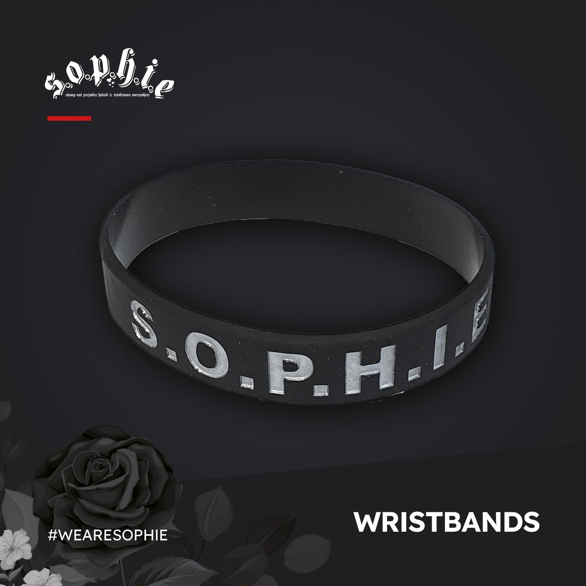 Show you're part of the community with a SOPHIE wristband, available in youth size too 🖤 #wearesophie …ncasterfoundation.backstreetmerch.com/wristbands