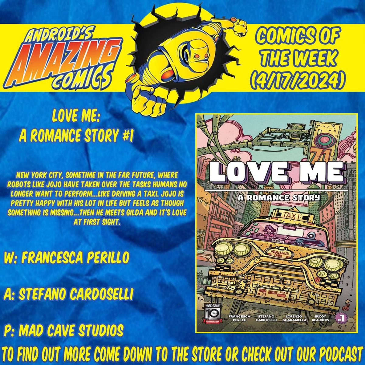 A new week means a new batch of comics! Here are our picks! 

LOVE ME
W: Francesca Perillo
A: Stefano Cardoselli
P: @MadCaveStudios

#picksoftheweek #newproduct #newinstock  #comicbooks #comics #NCBD #madcave #loveme #scifi #actioncomedy