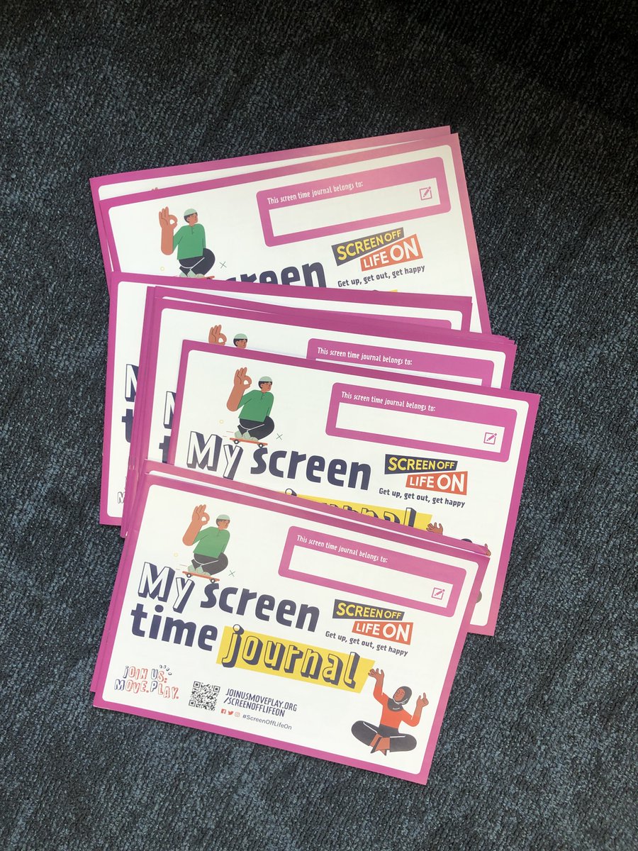 The next phase of our Screen off Life On campaign is underway! We are delighted to be able to distribute these to a number of community partners! The journals will be used for individuals to record their screen time and any swaps they made.