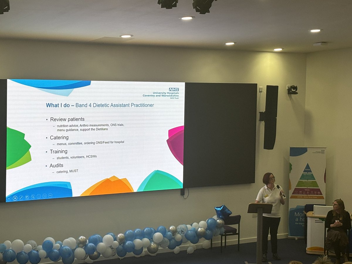 It was great to hear about our Dietetic Assistant Practitioner’s career journey on the apprenticeship programme so she can become a Dietitian as part of the UHCW Nursing and midwifery AHP excellence event 🙌