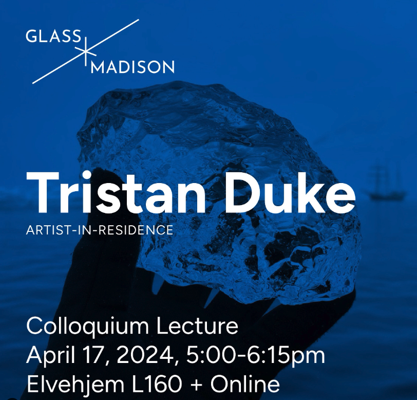Visiting artist-in-residence Tristan Duke will deliver this week’s @UW_ARTdept Colloquium Lecture today at 5 pm. In his time at UW, Duke has worked with WIPAC, Andreas Velten’s Computational Optics Group, and the UW Glass Lab. More info ➡️ art.wisc.edu/2024/01/09/vis…