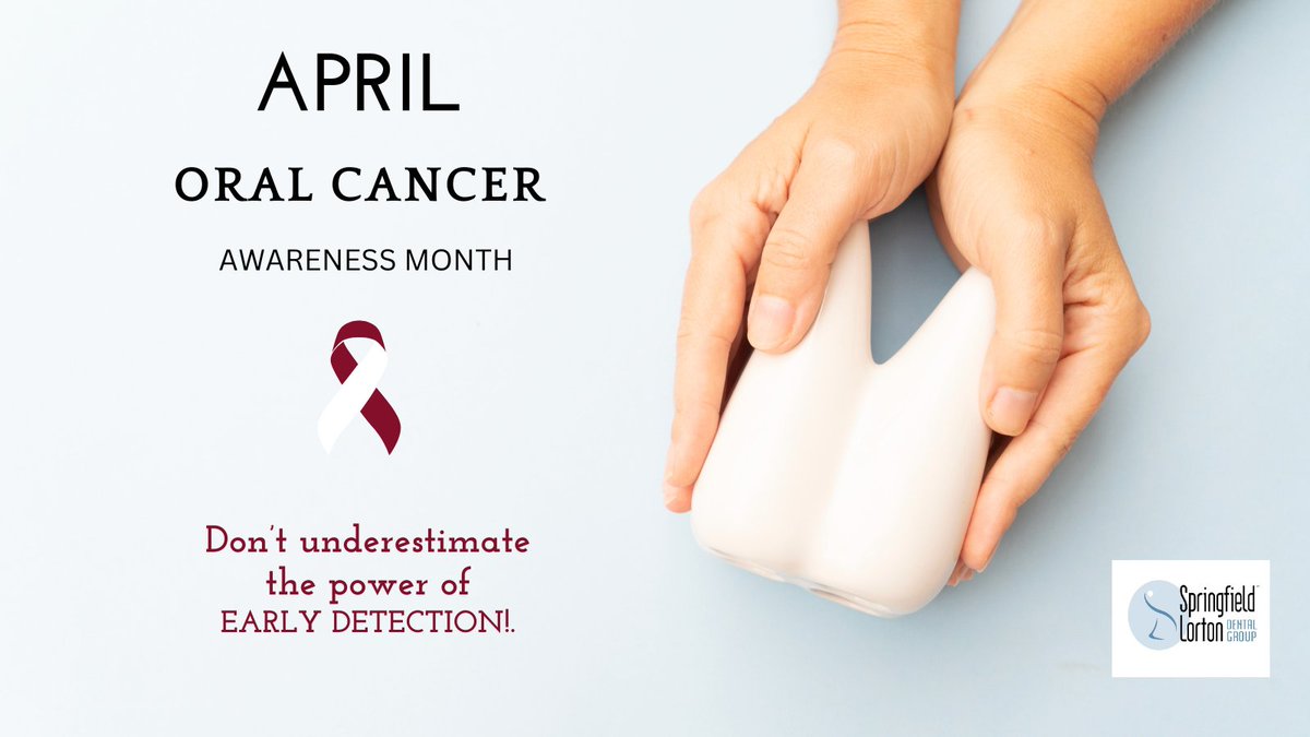 APRIL is #OralCancerAwarenessMonth! Don't underestimate the power of 🔑EARLY DETECTION! Oral, head, or neck cancer can strike anyone, so it's important to keep up with your regular dental checkups.