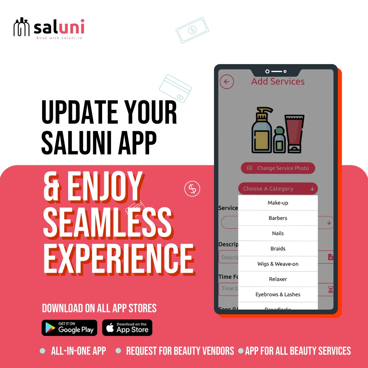 We are thrilled to announce the latest update to our beauty app! Saluni app is even better with with exciting new features. Download or update now on the App Store or Google Play. Your continued support means the world to us, and we sincerely appreciate your patience as we…