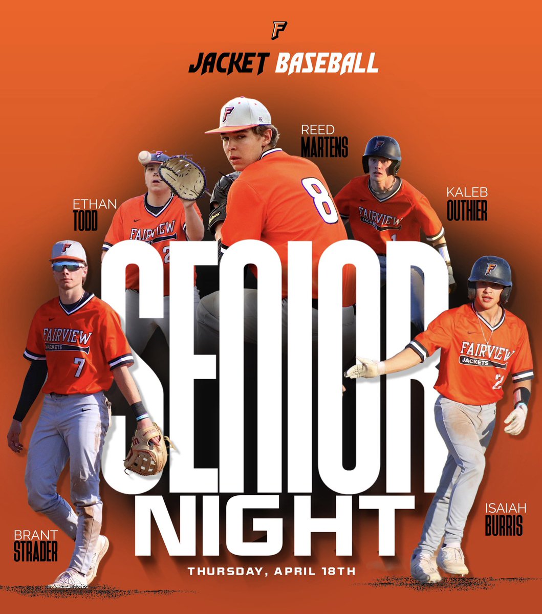 FV_athletics1's tweet image. Baseball Senior Night is this Thursday, April 18th #jacketbaseball