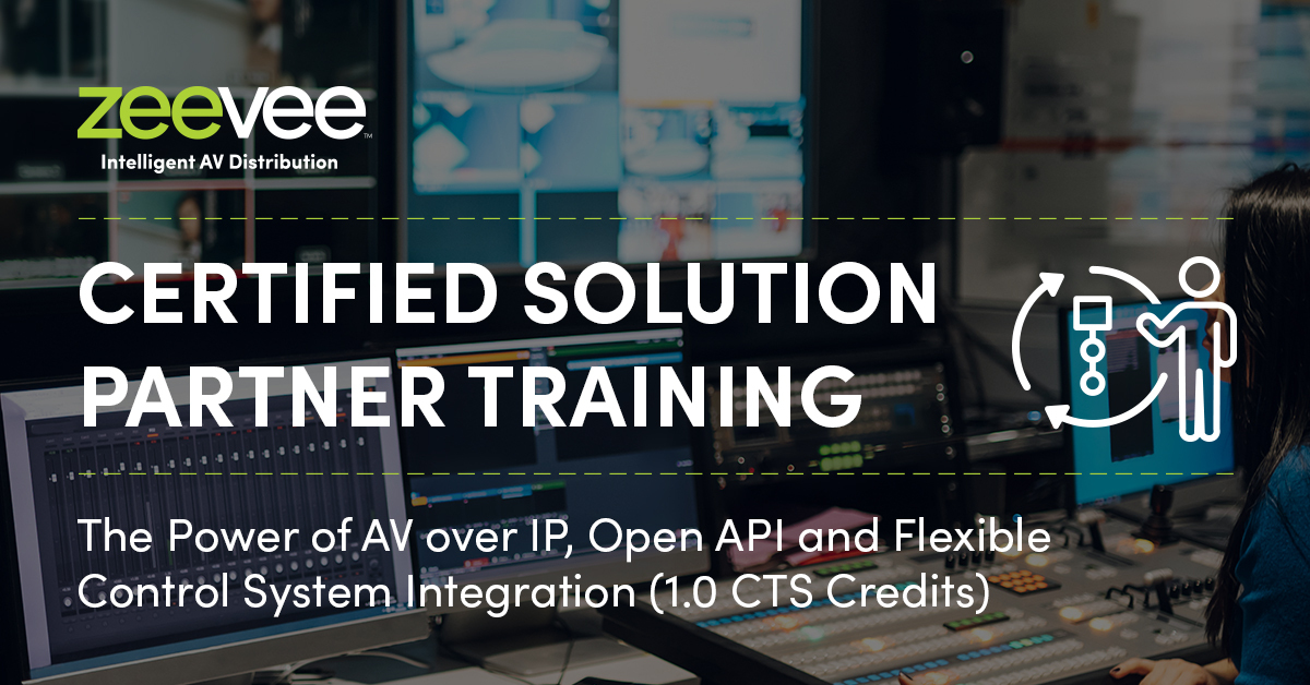 Tomorrow, our own Art Weeks and Tony Torres will host the next Certified Solution Partner Training session, “The Power of AV over IP, Open API and Flexible Control System Integration.” You will also earn 1 AVIXA CTS credit for attending. Sign up here! ow.ly/Ge9j50Ribgu