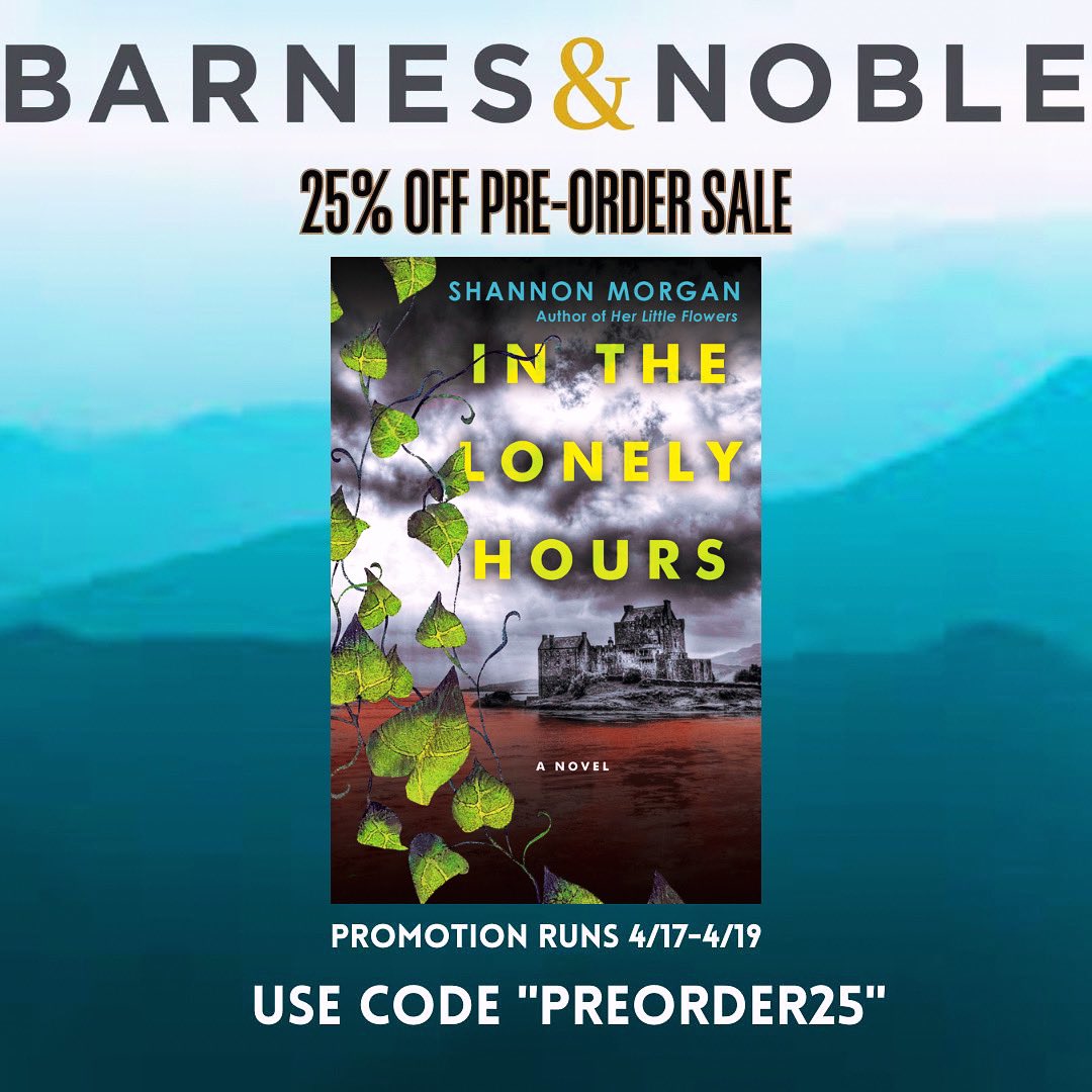 You've all no doubt heard there's a preorder sale at Barnes & Noble! Use promo code PREORDER25 to get 25% (35% for premium members) off IN THE LONELY HOURS and a host of other books releasing soon. Link in thread and bio!
