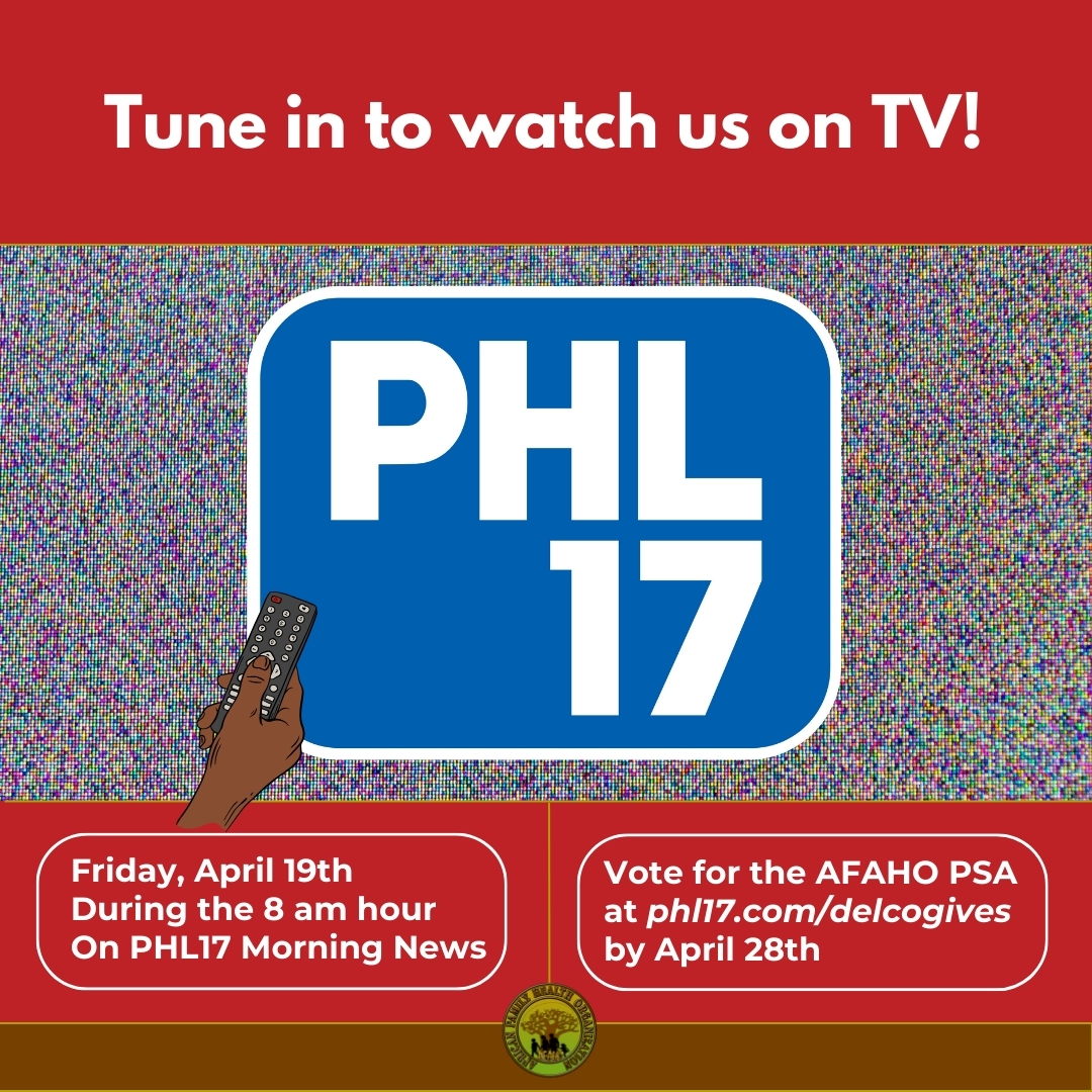 African Family Health Organization (AFAHO) (@afaho) on Twitter photo AFAHO entered a PSA Challenge with #DelcoGives and was chosen as a finalist. 🤩 This means you can catch our video on TV! Tune into <a href="/phl17/">PHL17</a> THIS FRIDAY, April 19th during the 8 am hour.
In the meantime, please take 2 minutes to vote for us at phl17.com/delcogives 💛
<a href="/DelcoFdn/">The Foundation for Delaware County</a> AFAHO entered a PSA Challenge with #DelcoGives and was chosen as a finalist. 🤩 This means you can catch our video on TV! Tune into <a href="/phl17/">PHL17</a> THIS FRIDAY, April 19th during the 8 am hour.
In the meantime, please take 2 minutes to vote for us at phl17.com/delcogives 💛
<a href="/DelcoFdn/">The Foundation for Delaware County</a>