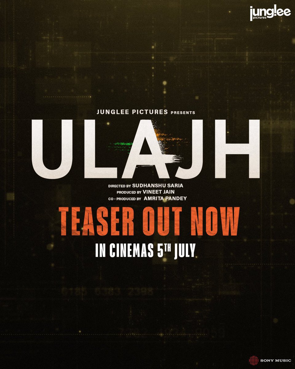 The Ulajh that is creating waves all around! Have you watched the teaser yet? #UlajhTeaser out now! - - bit.ly/UlajhOfficialT… Watch it in theatres from 5th July. #UlajhInCinemas5thJuly #JanhviKapoor @gulshandevaiah @roshanmathew22 @iamsuds @vineetjaintimes #SuryaIyer…