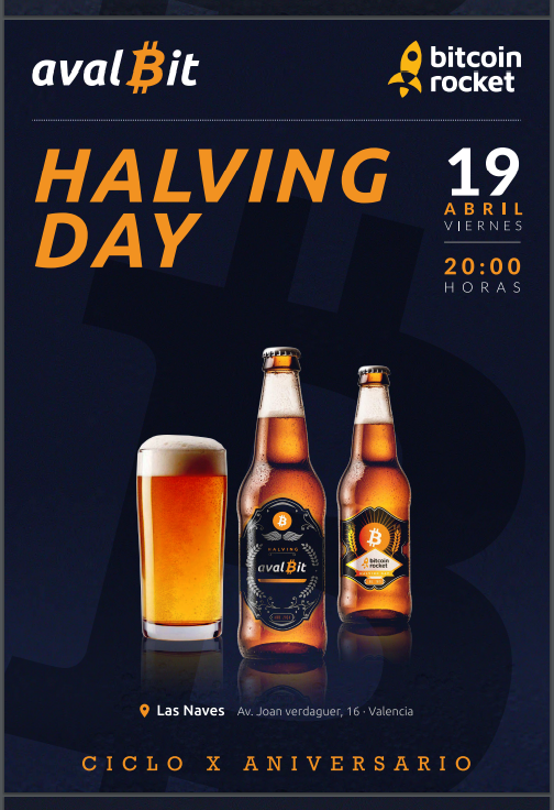 avalBit's tweet image. 🎉 Este viernes 19, únete a la celebración del Halving de Bitcoin con Avalbit en Las Naves, Valencia a las 20:00 hrs. ¡Sumérgete en el mundo de Bitcoin y celebra este hito histórico con nosotros! 🚀 #Avalbit #BitcoinHalving2024