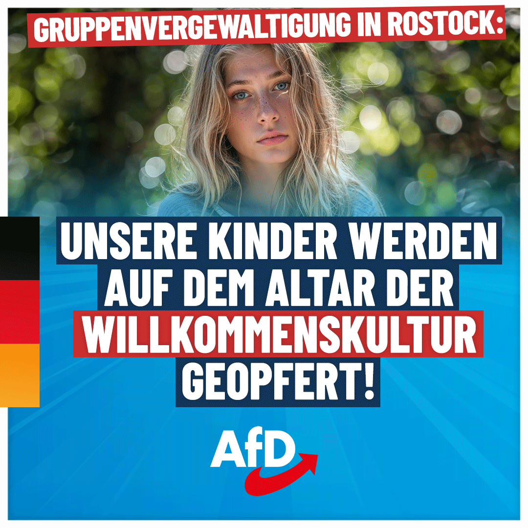 In #Rostock wird das Versagen der #Ampel sichtbar: Sexualverbrechen an Jugendlichen steigen immer weiter. Zeit für Veränderung! #DeshalbAfD #AfD