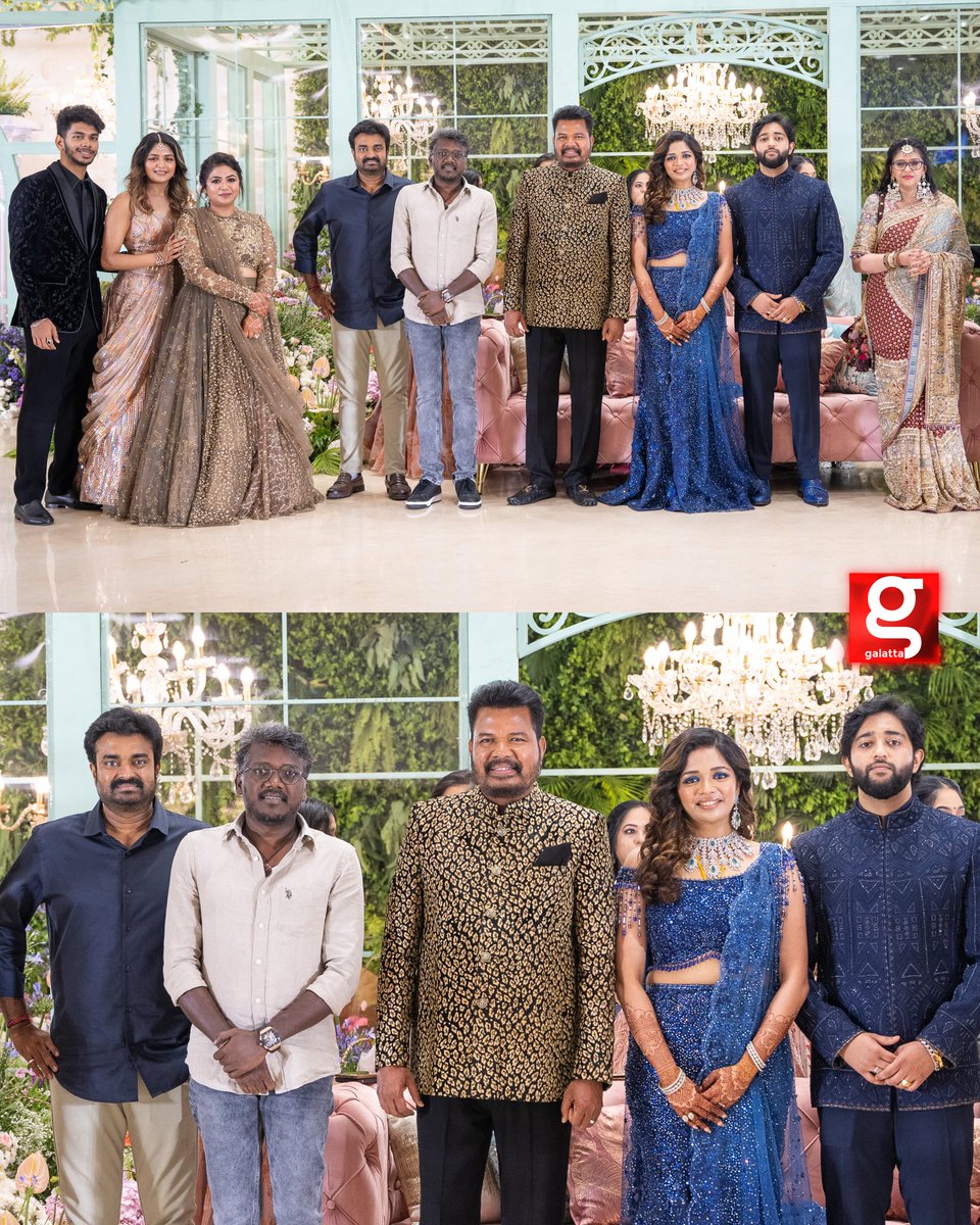 Director #MariSelvaraj and #ALVijay add to the festive flair at Director Shankar's daughter's post-wedding reception 🎉✨ 

@mari_selvaraj @AditiShankarofl @shankarshanmugh  #Shankar #Aditishankar #AishwaryaShankar #Galatta